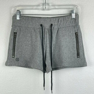 GOLD'S GYM Shorts Women's Sz M Drawstring Elastic Waist Zip Pocket Athletic Gray